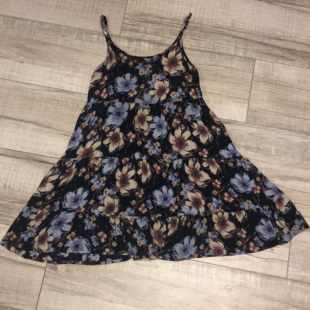 En Creme navy floral tank dress